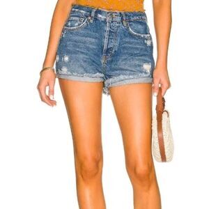 We The Free cut off jean shorts button closure size 26  Free People  Lasso